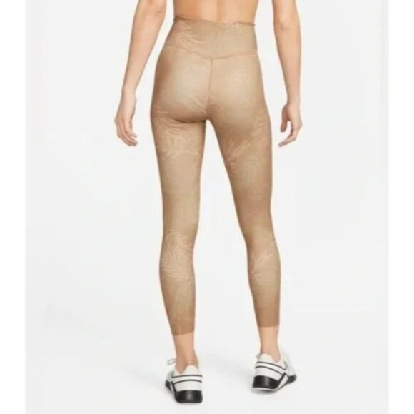 Nike One Luxe Dri-Fit 7/8 Length Mid Rise Leggings 1X Tight Fit Tropical Print - Picture 2 of 11